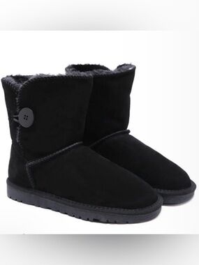 UGG Women's Black Ankle Button Suede Booties